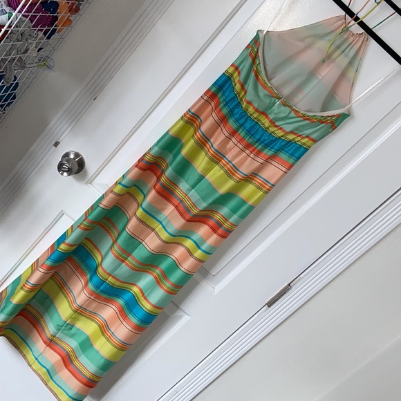 Ann Taylor halter maxi dress 0 blue bin - Picture 4 of 10